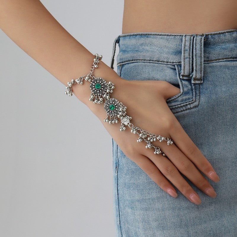 Boho Vintage Floral Filigree Hand Chain