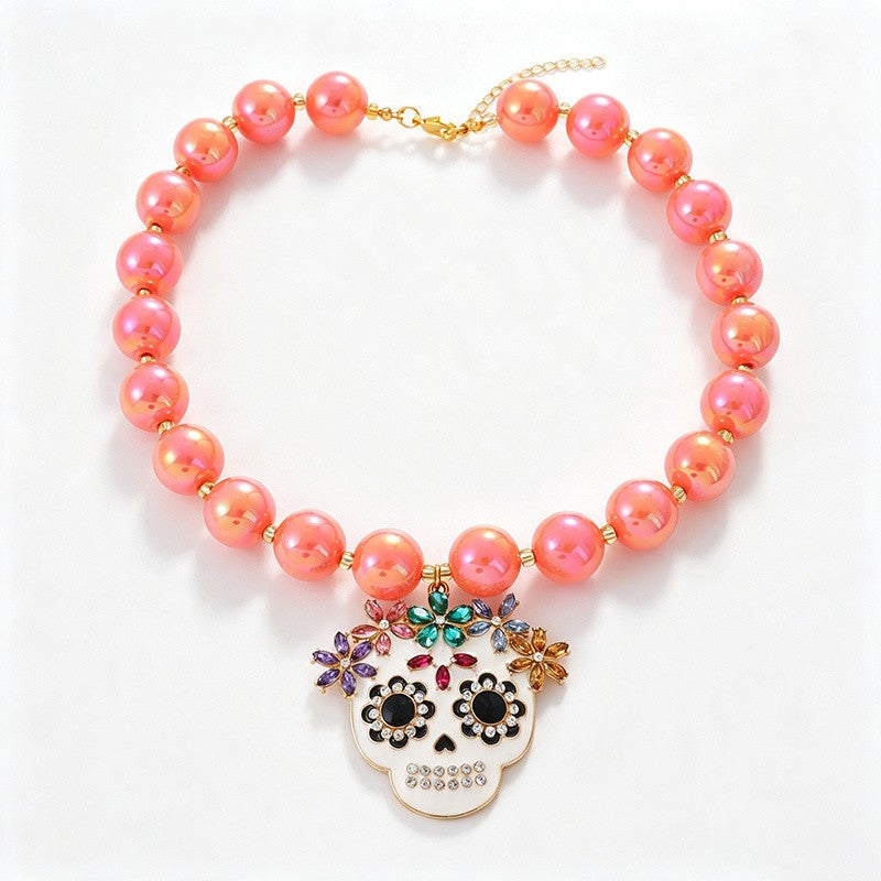 18k Boho Halloween Charm Beaded Necklace