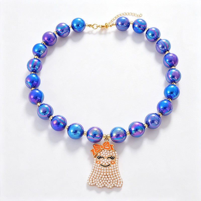 18k Boho Halloween Charm Beaded Necklace