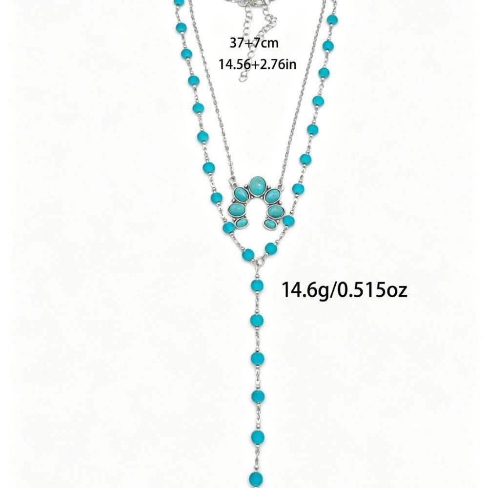 Boho Synthetic Turquoise Y-Necklace