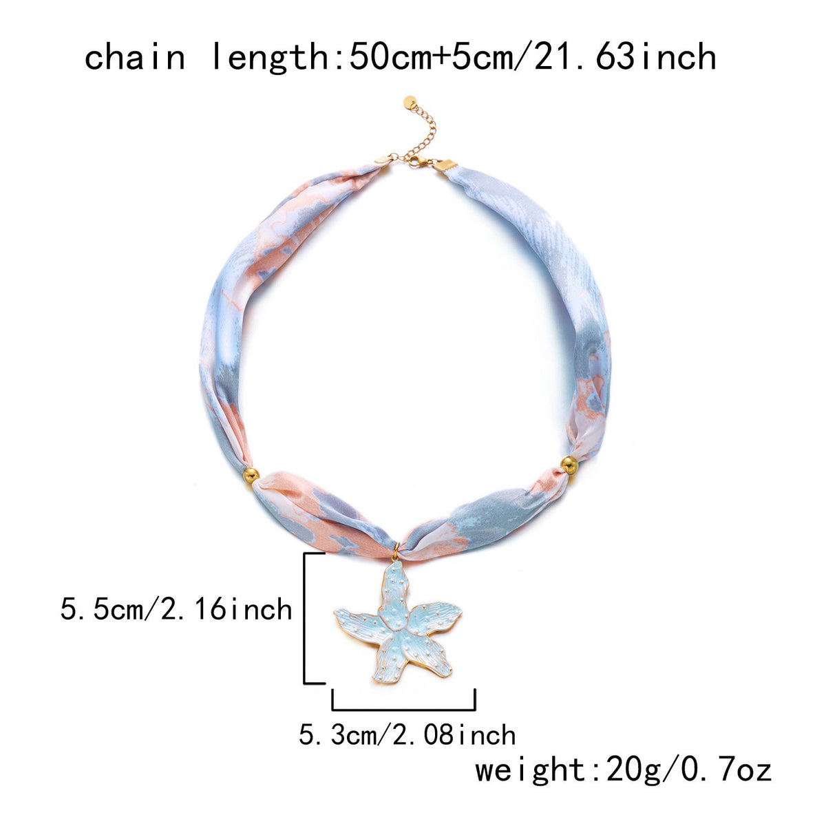 Boho Floral Scarf Sun & Heart Necklace