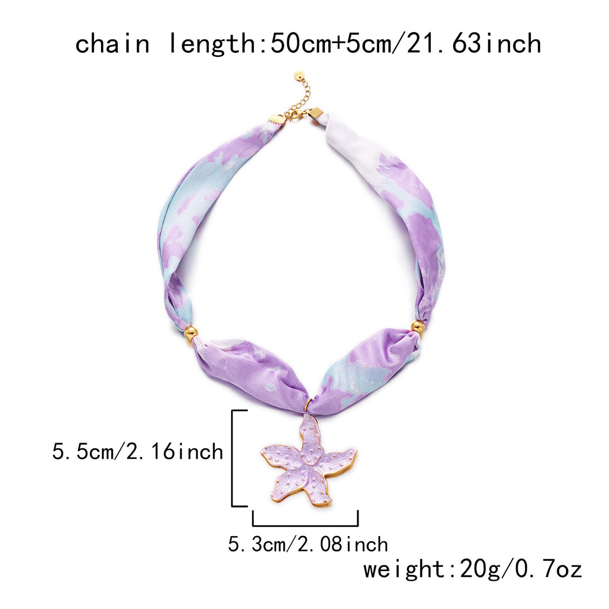 Boho Floral Scarf Sun & Heart Necklace