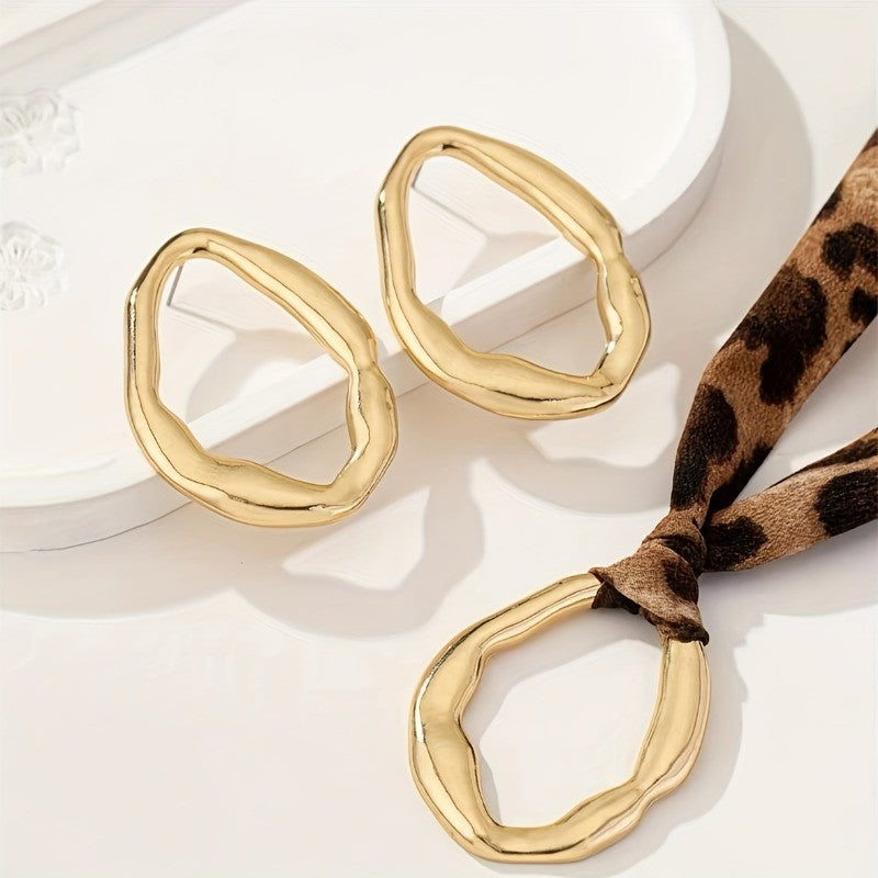 Boho Leopard Print Hoop Earring Set