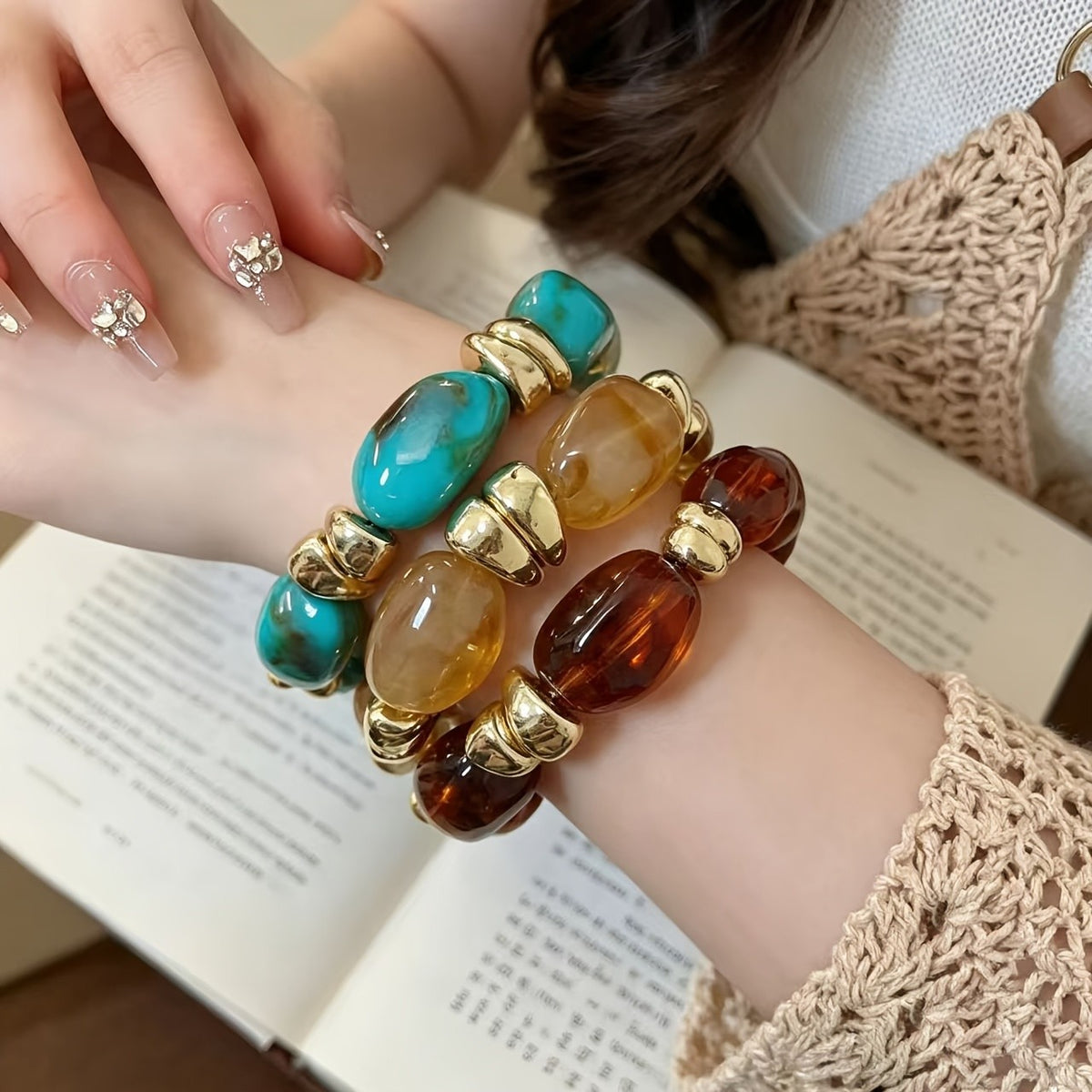 Boho Multicolor Geometric Acrylic Bracelet