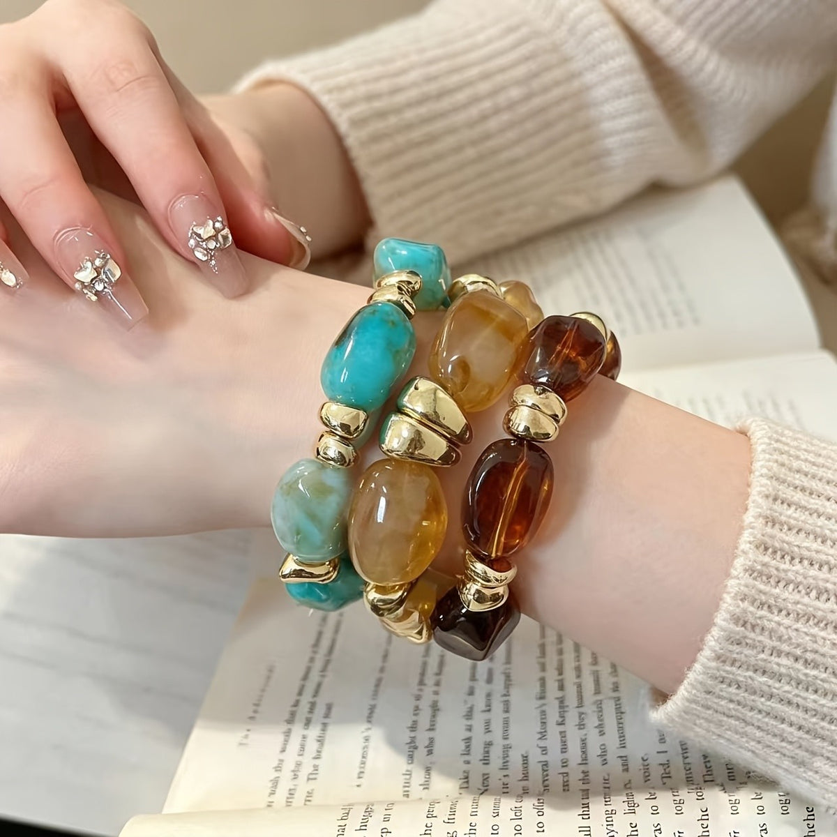 Boho Multicolor Geometric Acrylic Bracelet