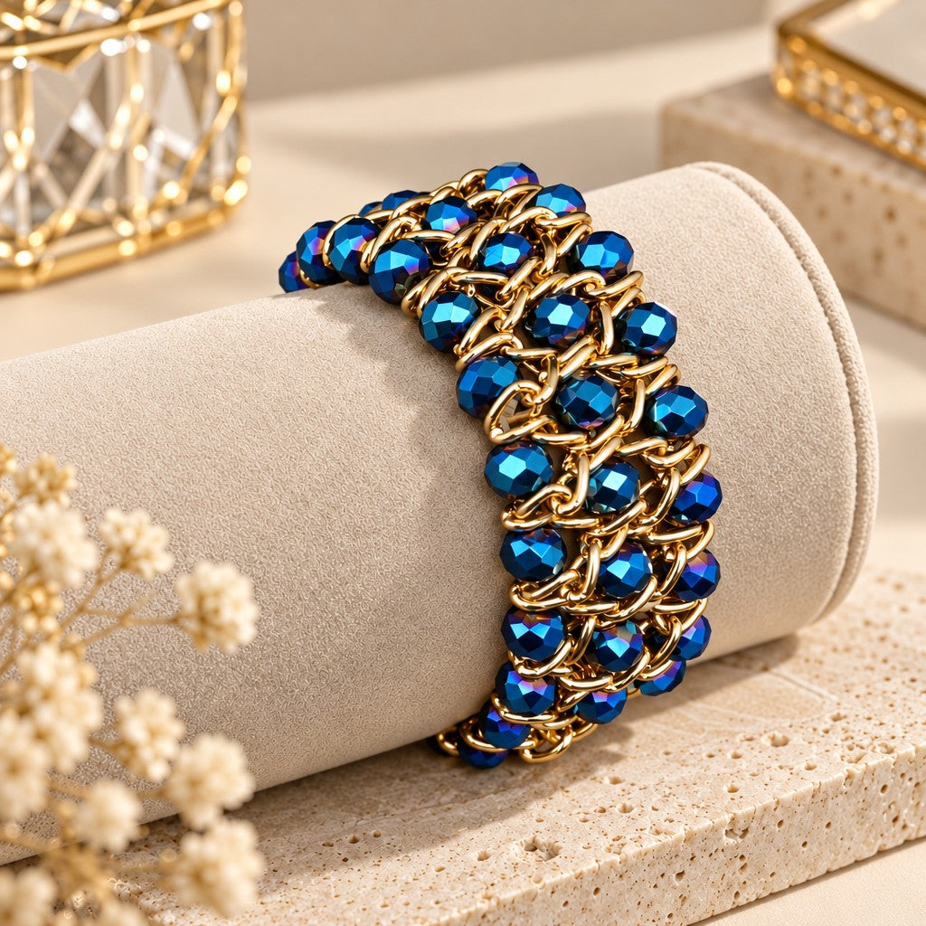 Boho Vintage Crystal Chain Bracelet
