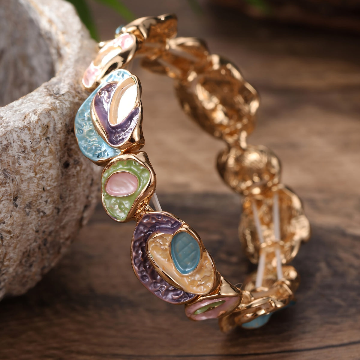 Boho Vintage Geometric Flower Bracelet