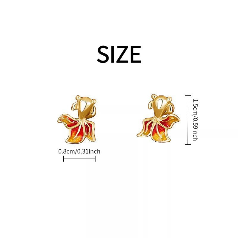 Cute Enamel Koi Fish Stud Earrings