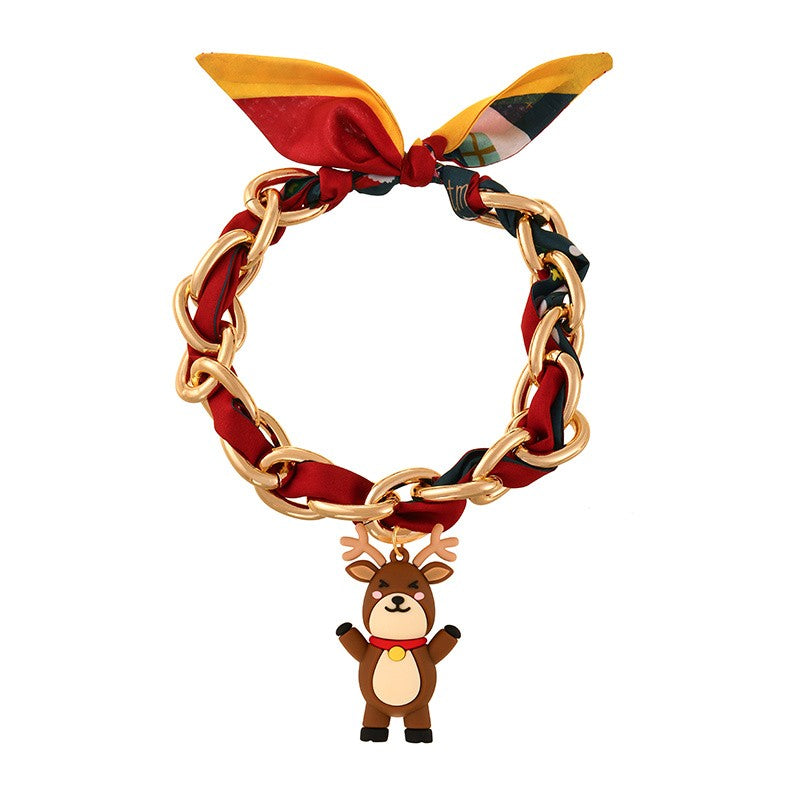 Festive Ribbon Charm Layered Necklace