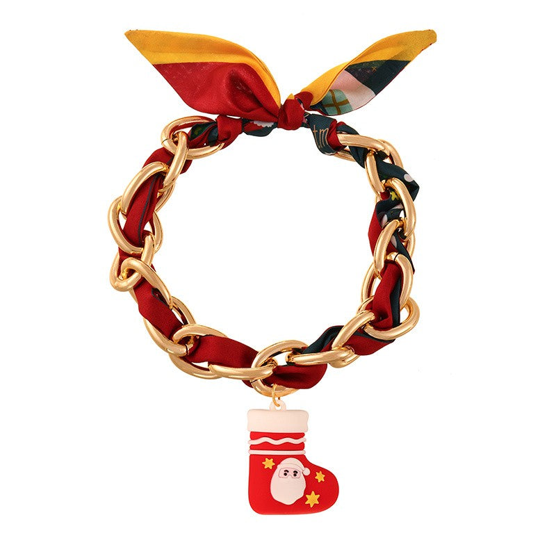 Festive Ribbon Charm Layered Necklace