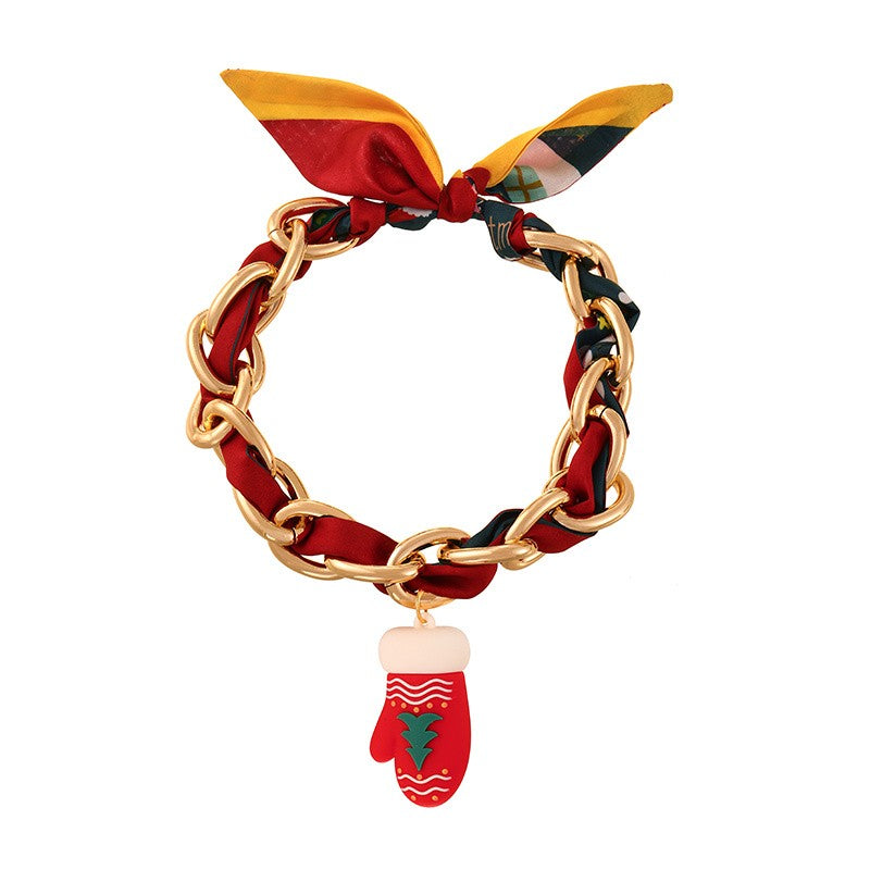 Festive Ribbon Charm Layered Necklace