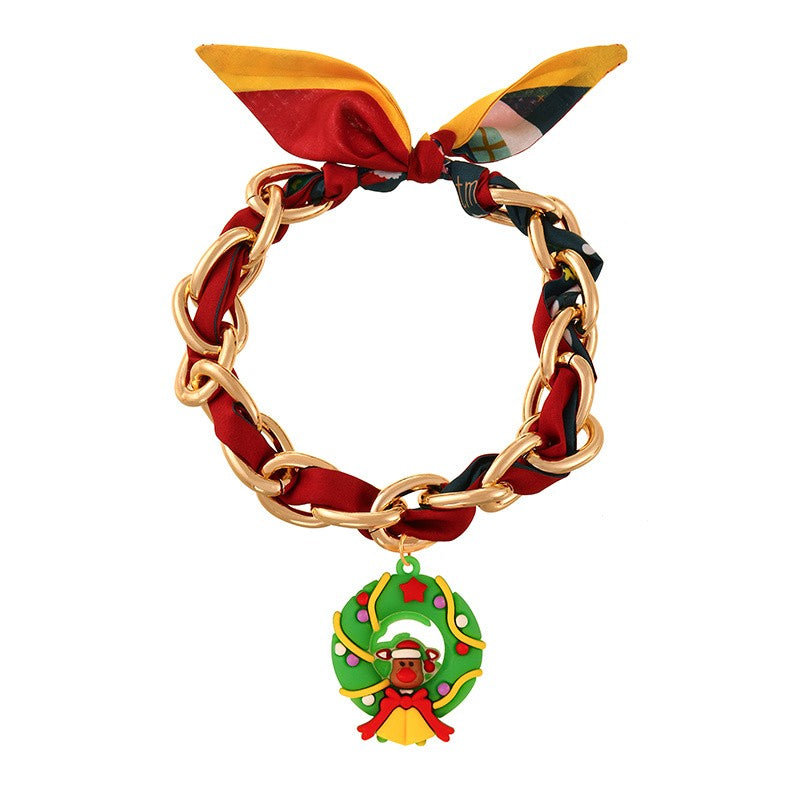 Festive Ribbon Charm Layered Necklace
