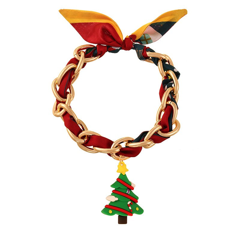 Festive Ribbon Charm Layered Necklace