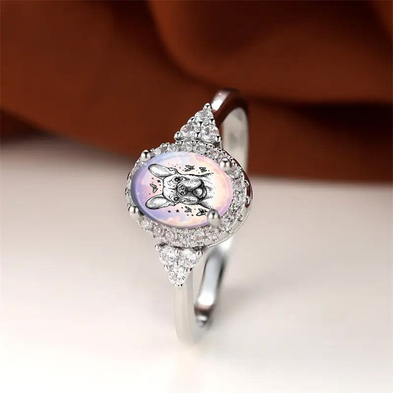 Elegant French Bulldog Ring