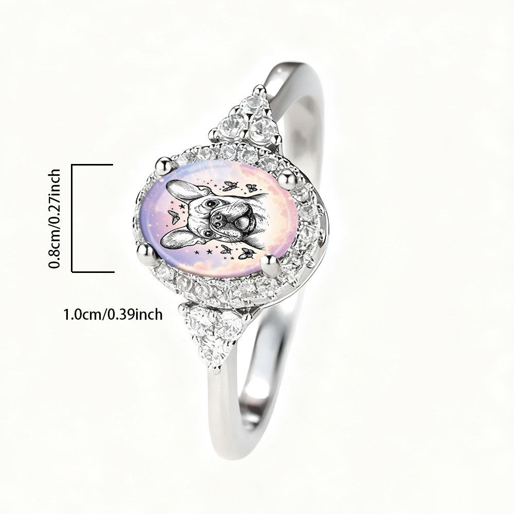 Elegant French Bulldog Ring