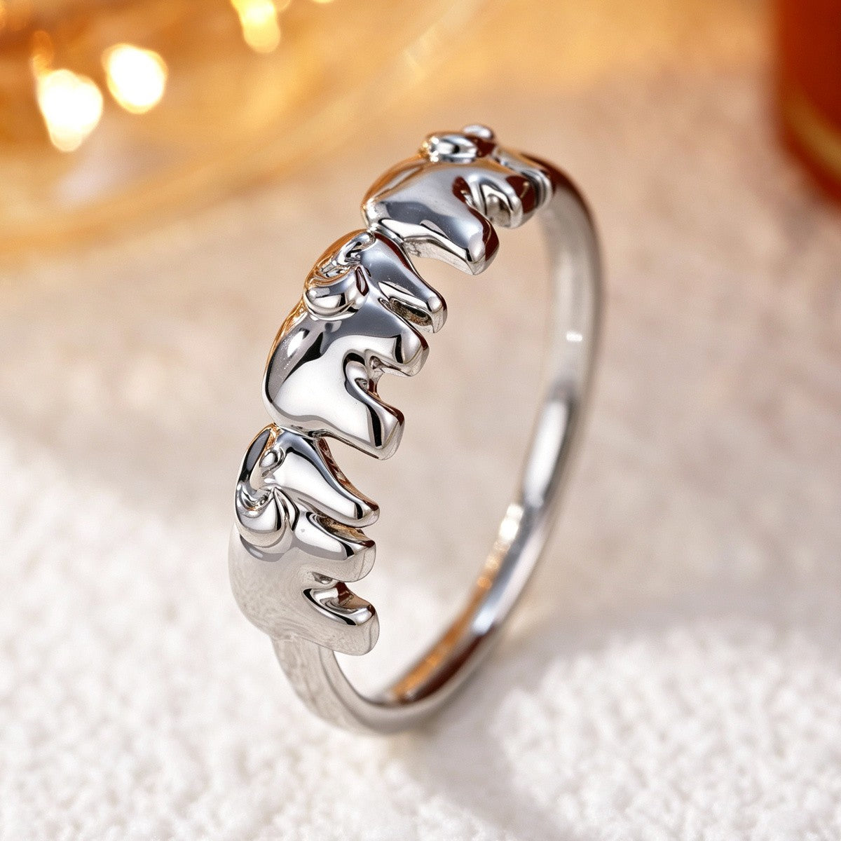 Cute Elephant Stackable Ring