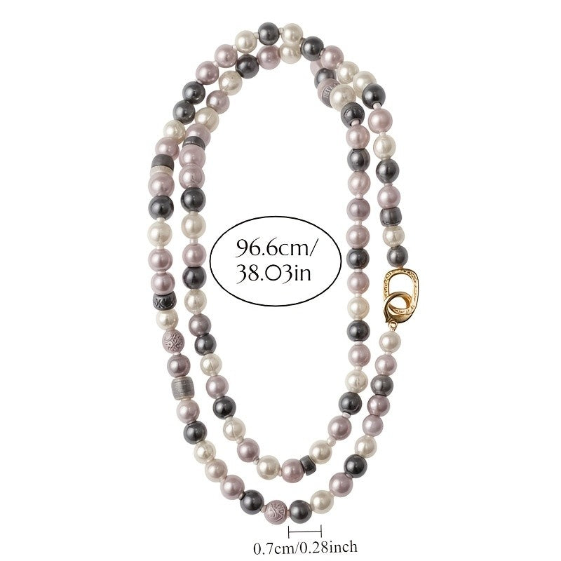 Elegant Multi-Tone Faux Pearl Necklace