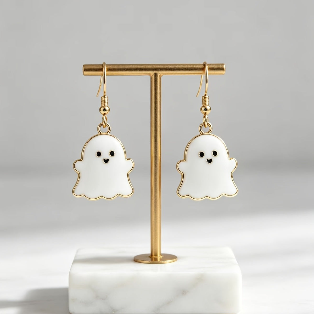 Cute White Ghost Dangle Earrings