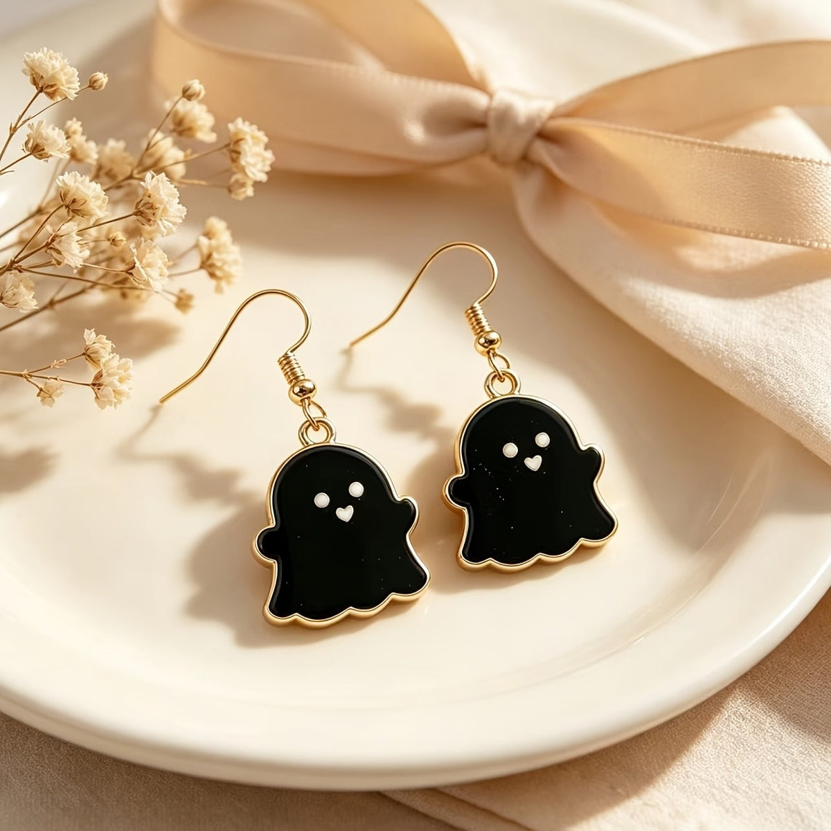 Cute White Ghost Dangle Earrings