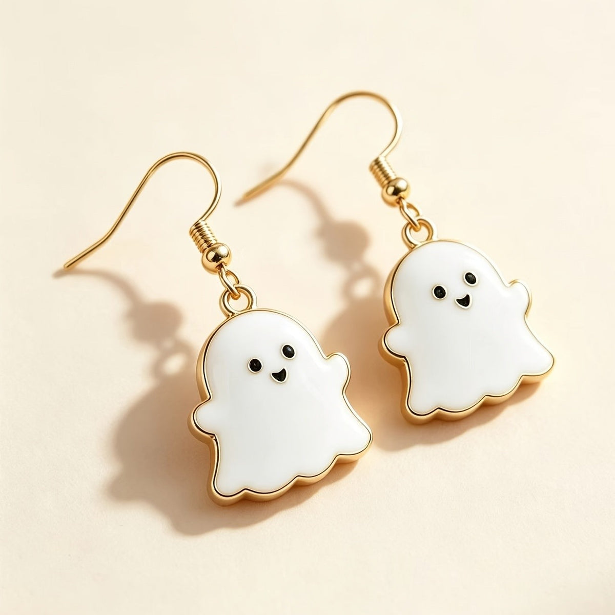 Cute White Ghost Dangle Earrings