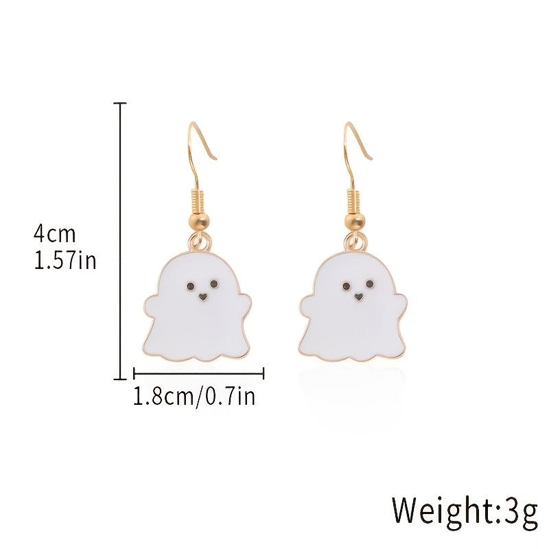 Cute White Ghost Dangle Earrings