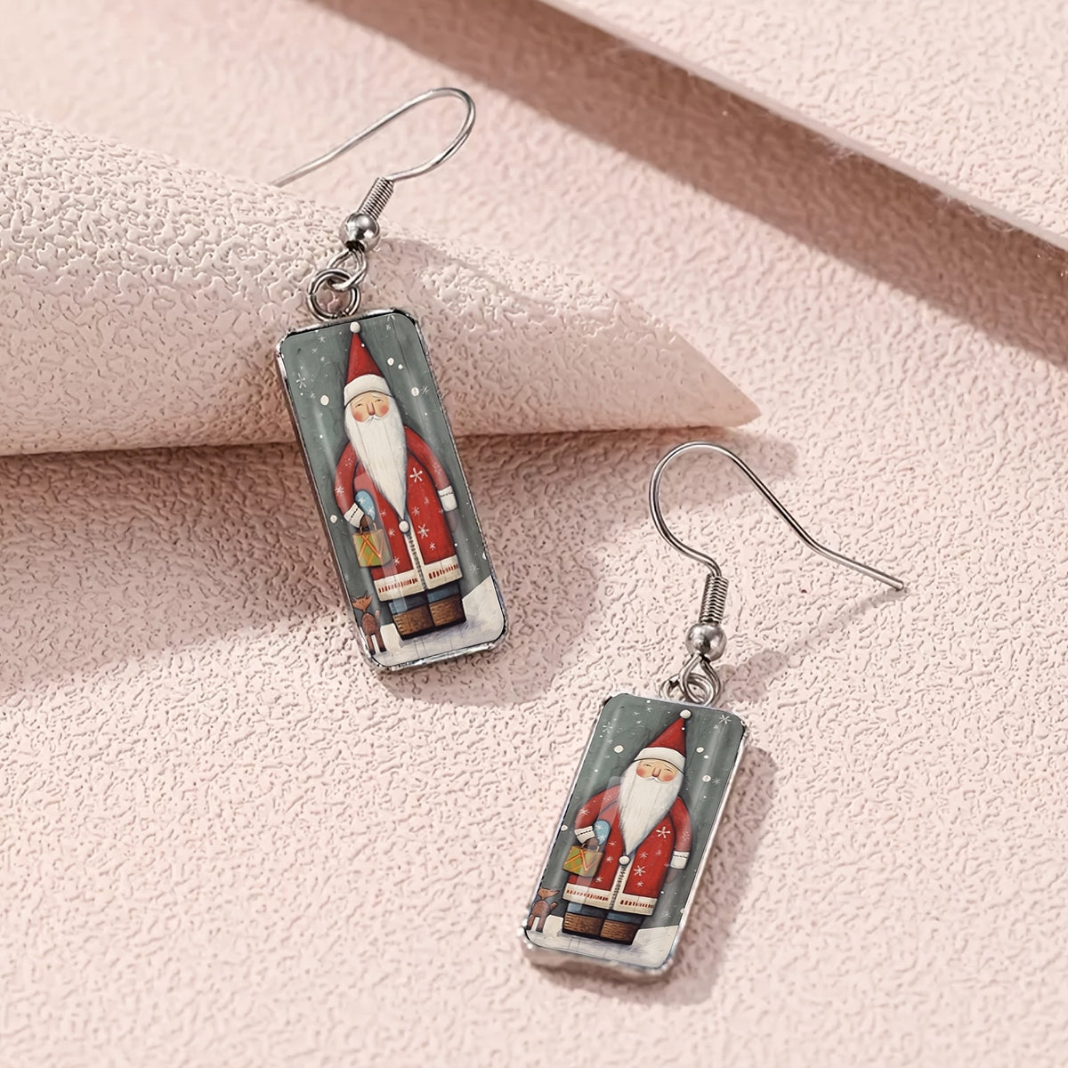 Festive Santa Claus Drop Earrings