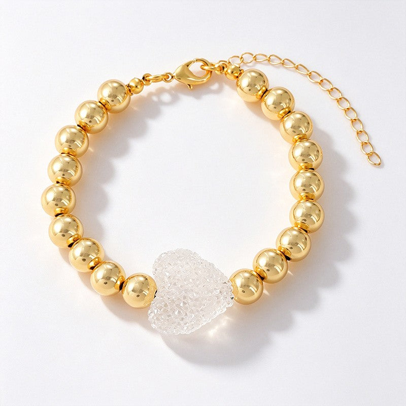 Dainty Macaron Heart Bead Bracelet