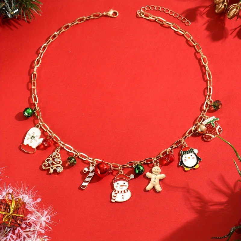Festive Multi-Charm Christmas Necklace