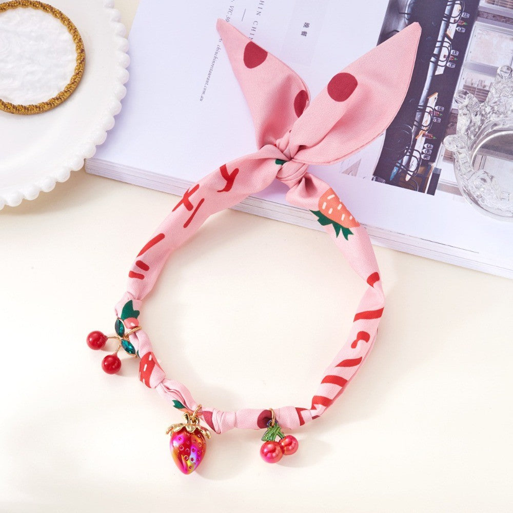 Cute Strawberry Cherry Scarf Necklace