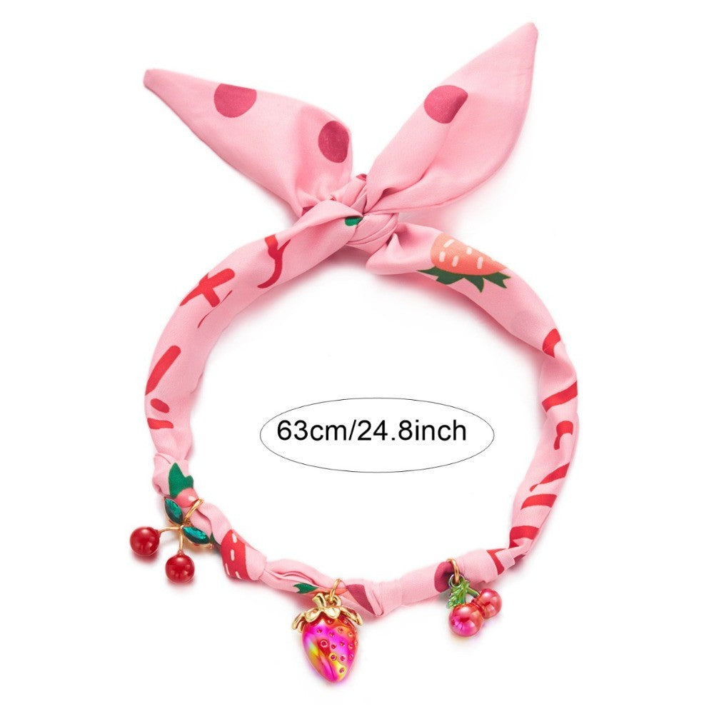 Cute Strawberry Cherry Scarf Necklace