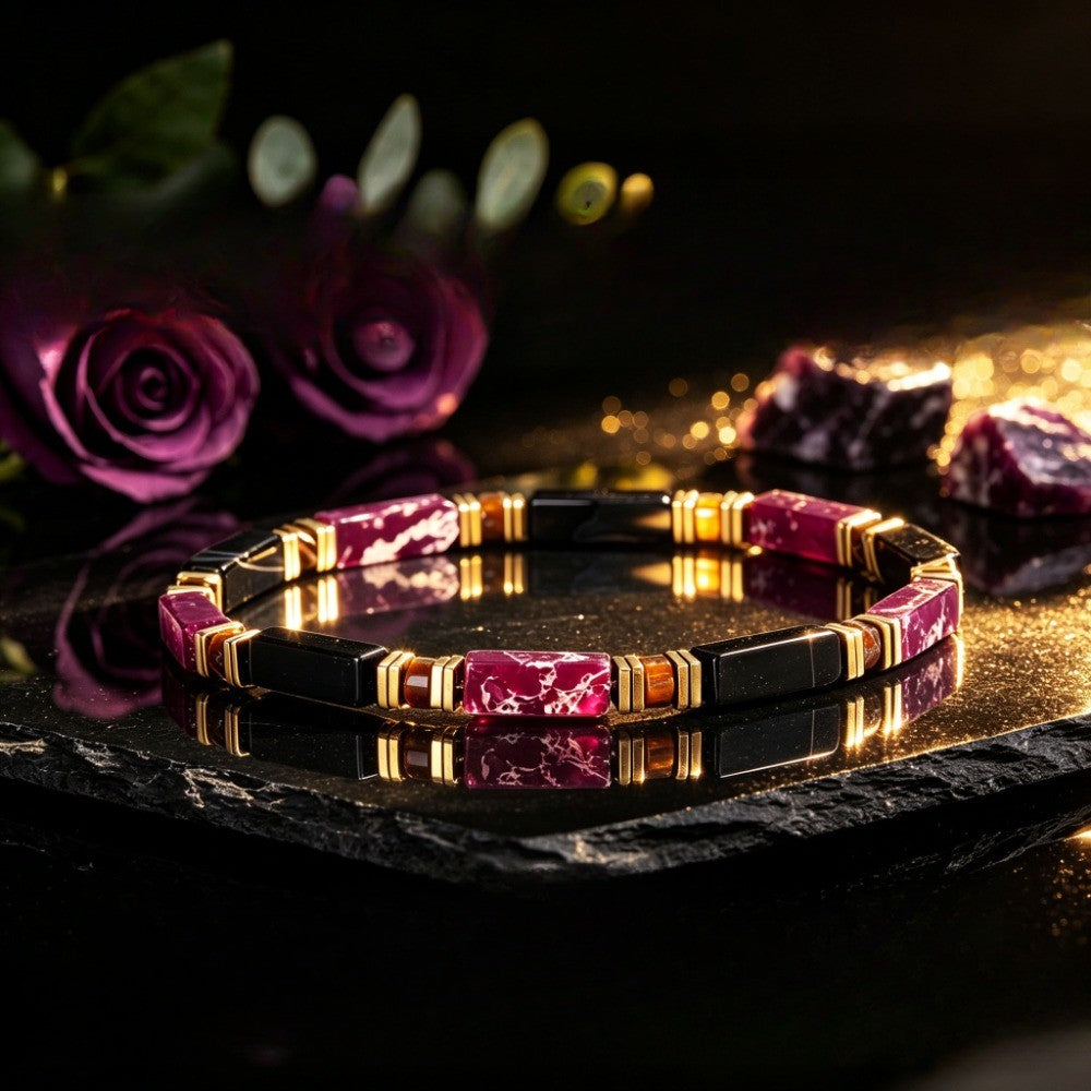 Classy Purple Emperor Stone Rectangular Bracelet