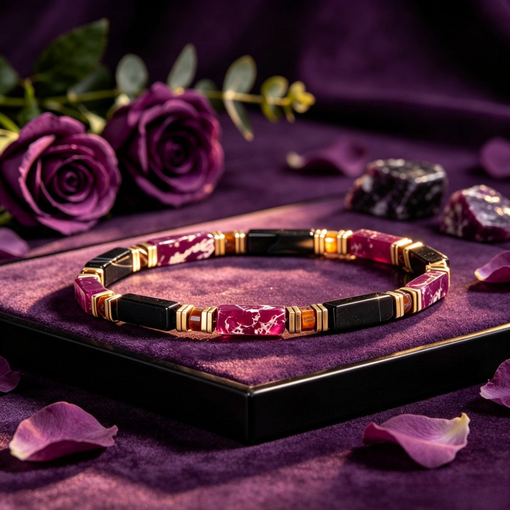 Classy Purple Emperor Stone Rectangular Bracelet