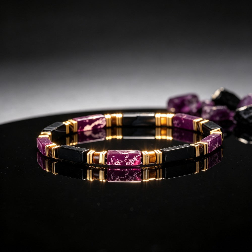 Classy Purple Emperor Stone Rectangular Bracelet