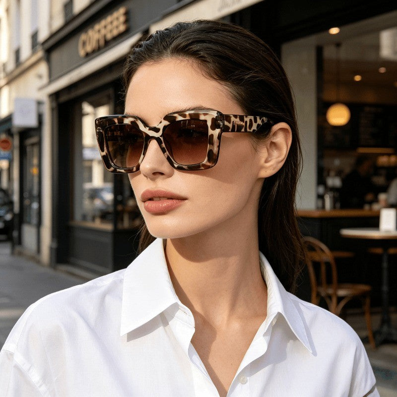 Chic Leopard Print Square Sunglasses