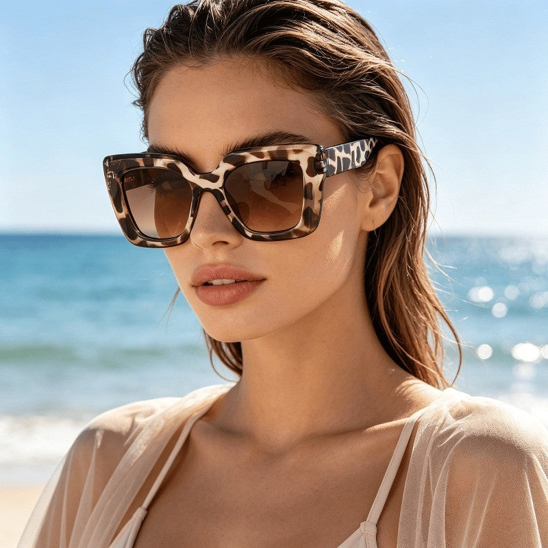 Chic Leopard Print Square Sunglasses