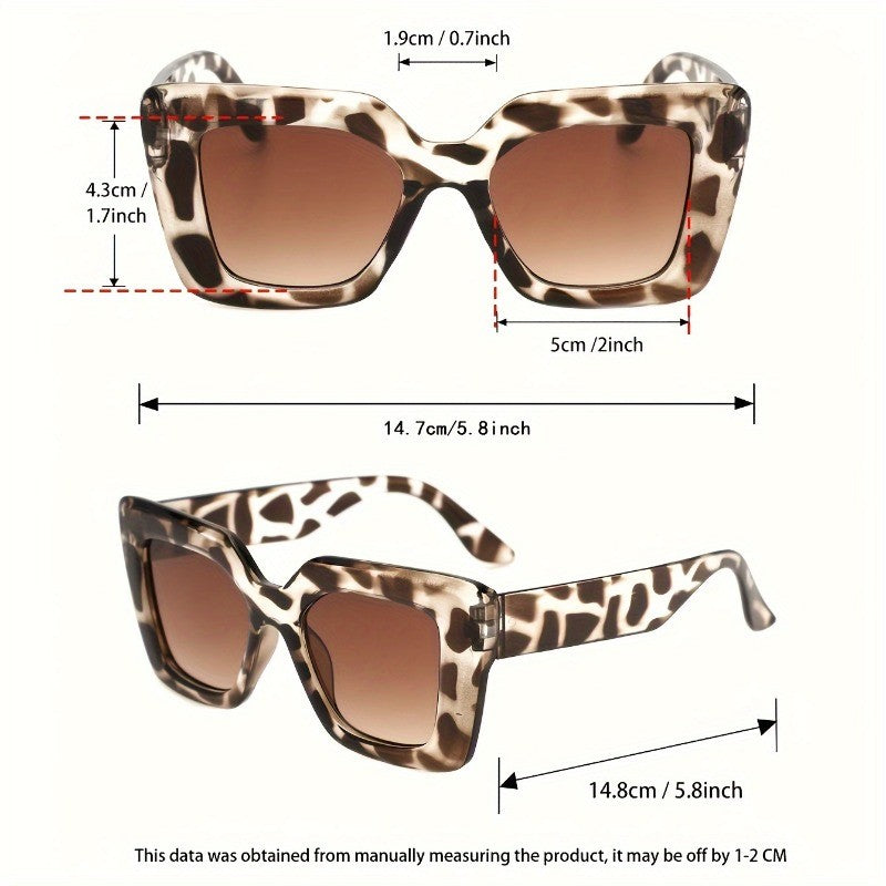 Chic Leopard Print Square Sunglasses