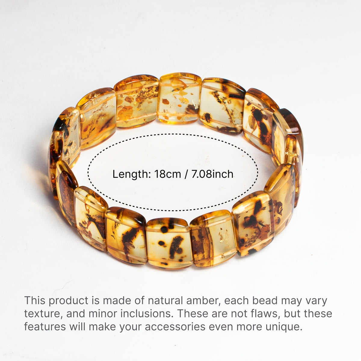 Vintage Amber Insect Block Bracelet