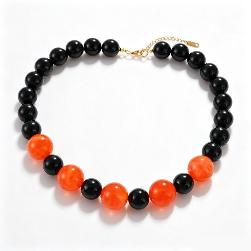 Gothic Bat Beaded Statement Necklace
