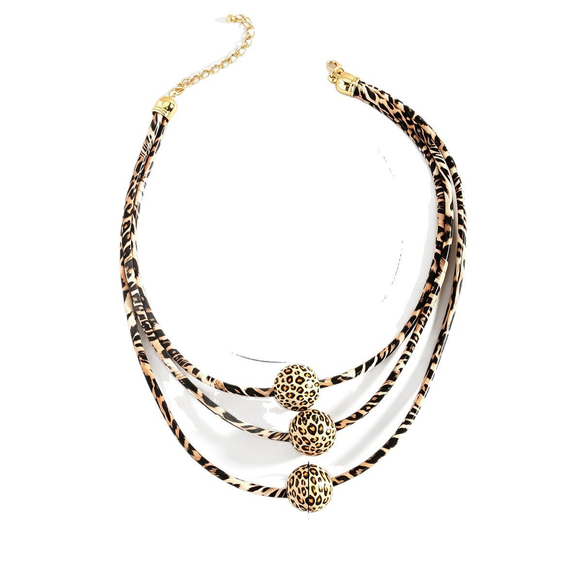 Boho Leopard Print Bead Necklace