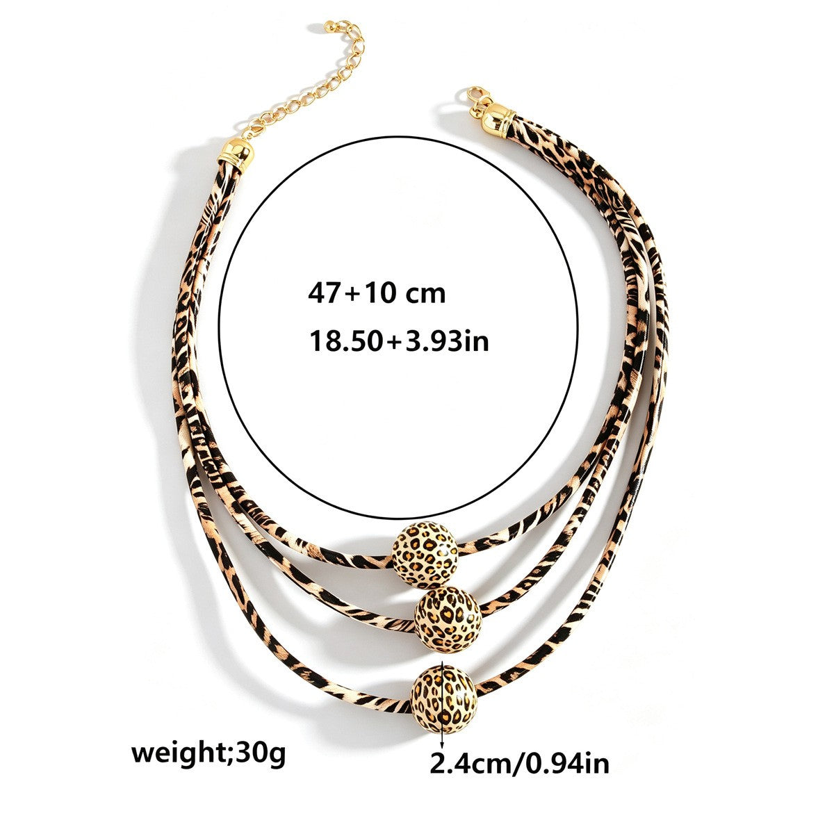 Boho Leopard Print Bead Necklace