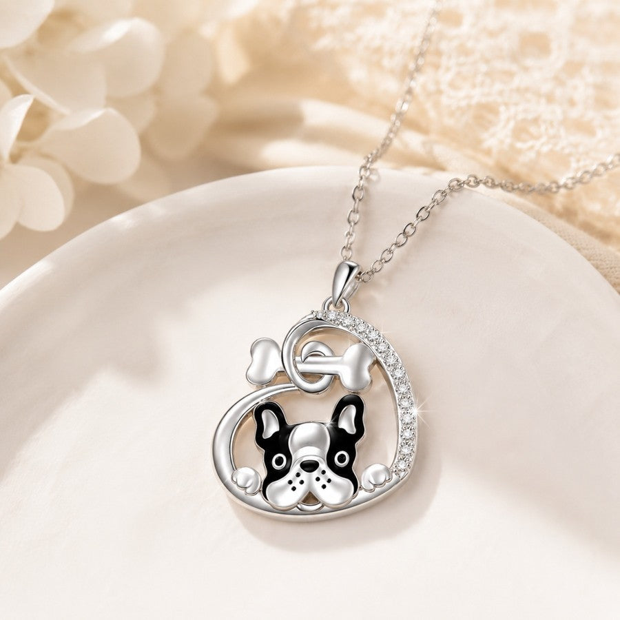 Classy French Bulldog Bone Necklace Set