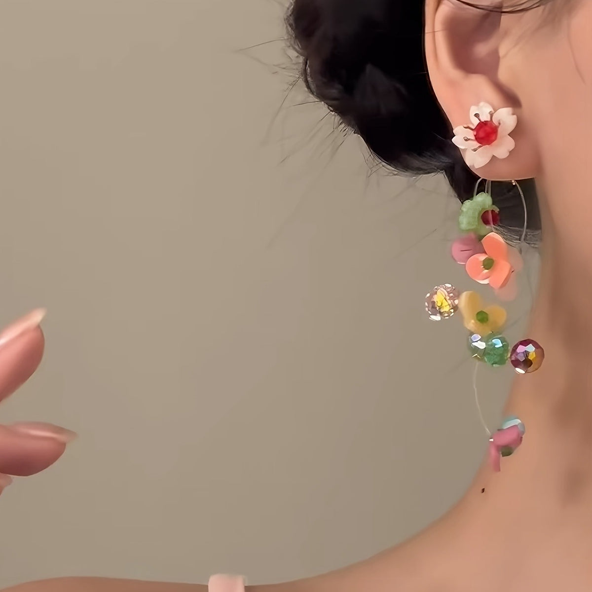 Romantic Colorful Floral Drop Earrings