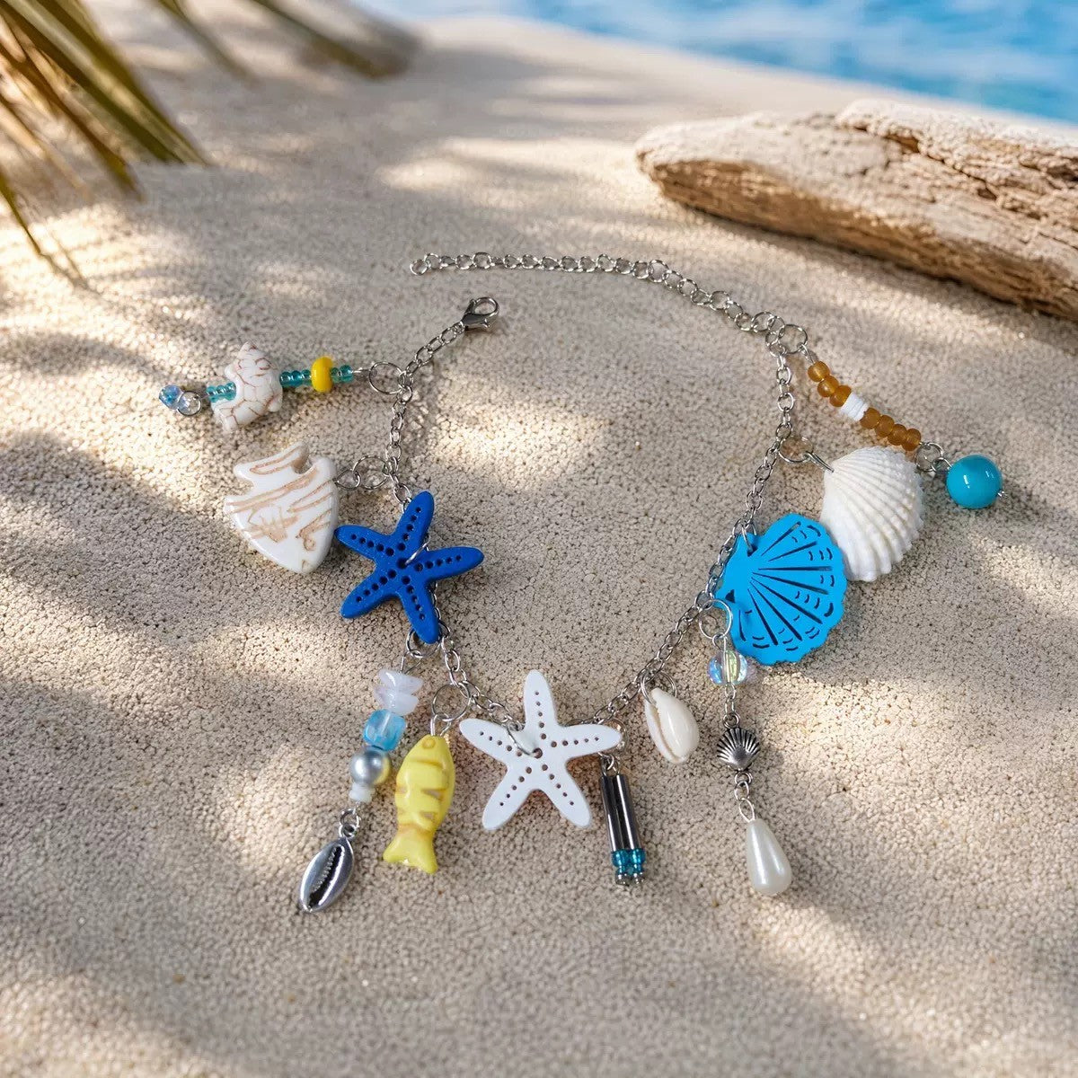 Boho Starfish & Shell Charm Anklet
