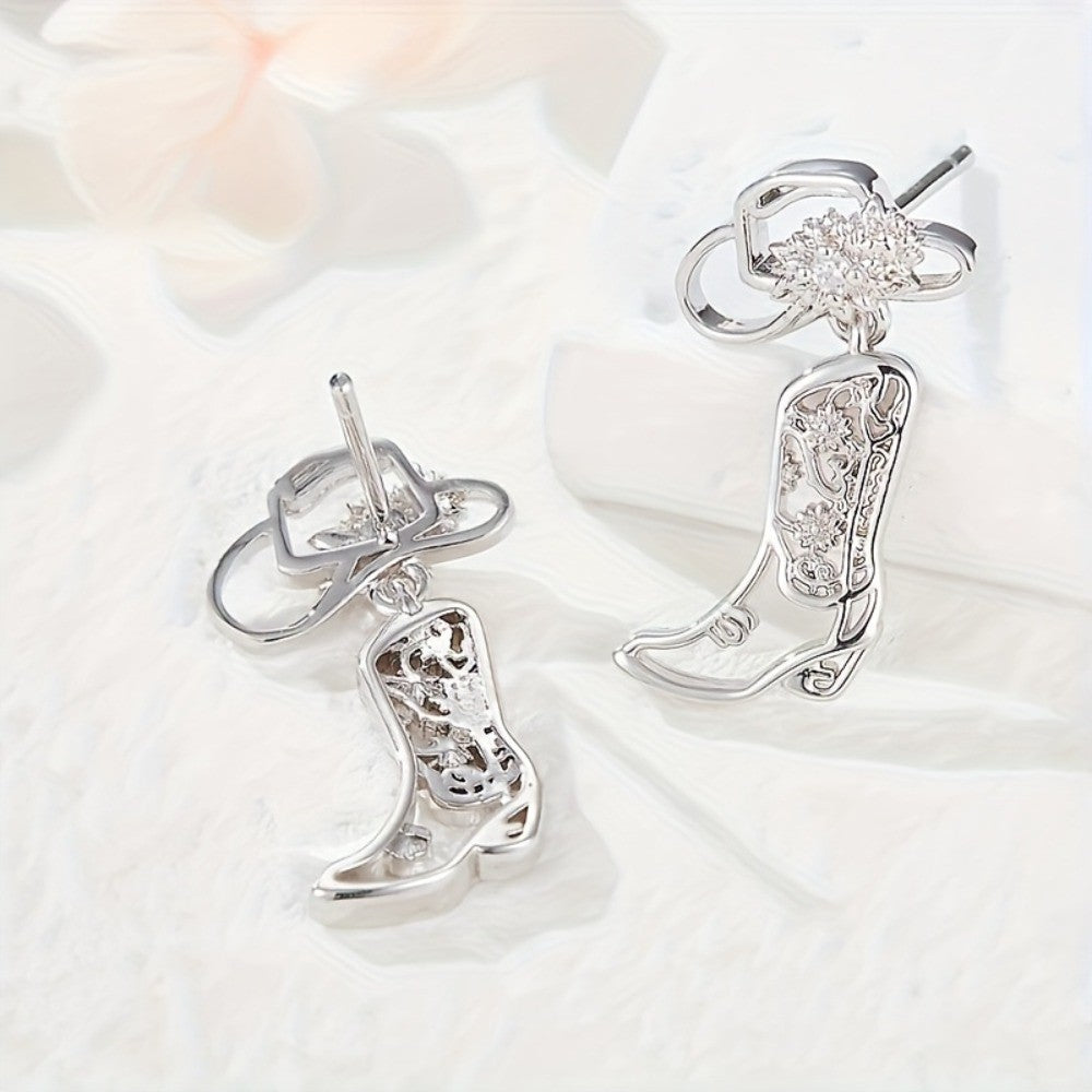 Boho Western Cowboy Boot Earrings