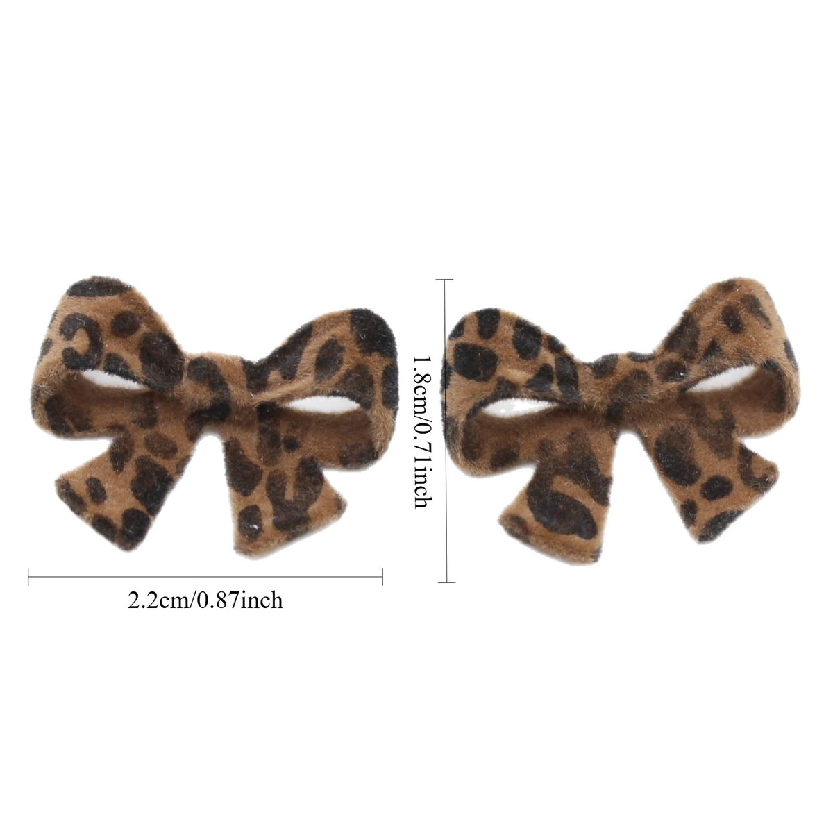 Boho Leopard Print Velvet Bow Earrings