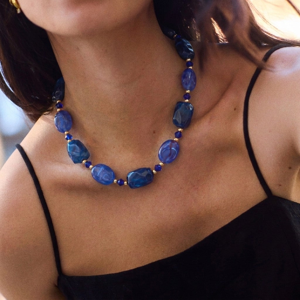 Boho Irregular Amber Bead Necklace