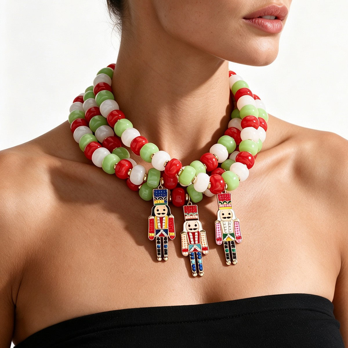 Festive Nutcracker Beaded Necklace