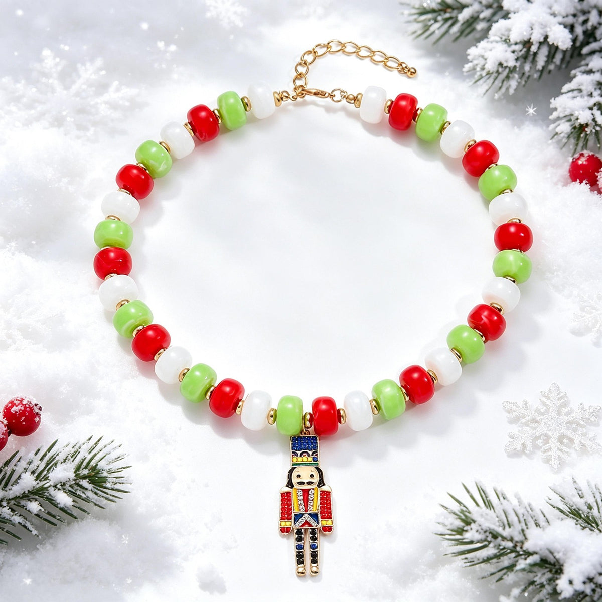 Festive Nutcracker Beaded Necklace