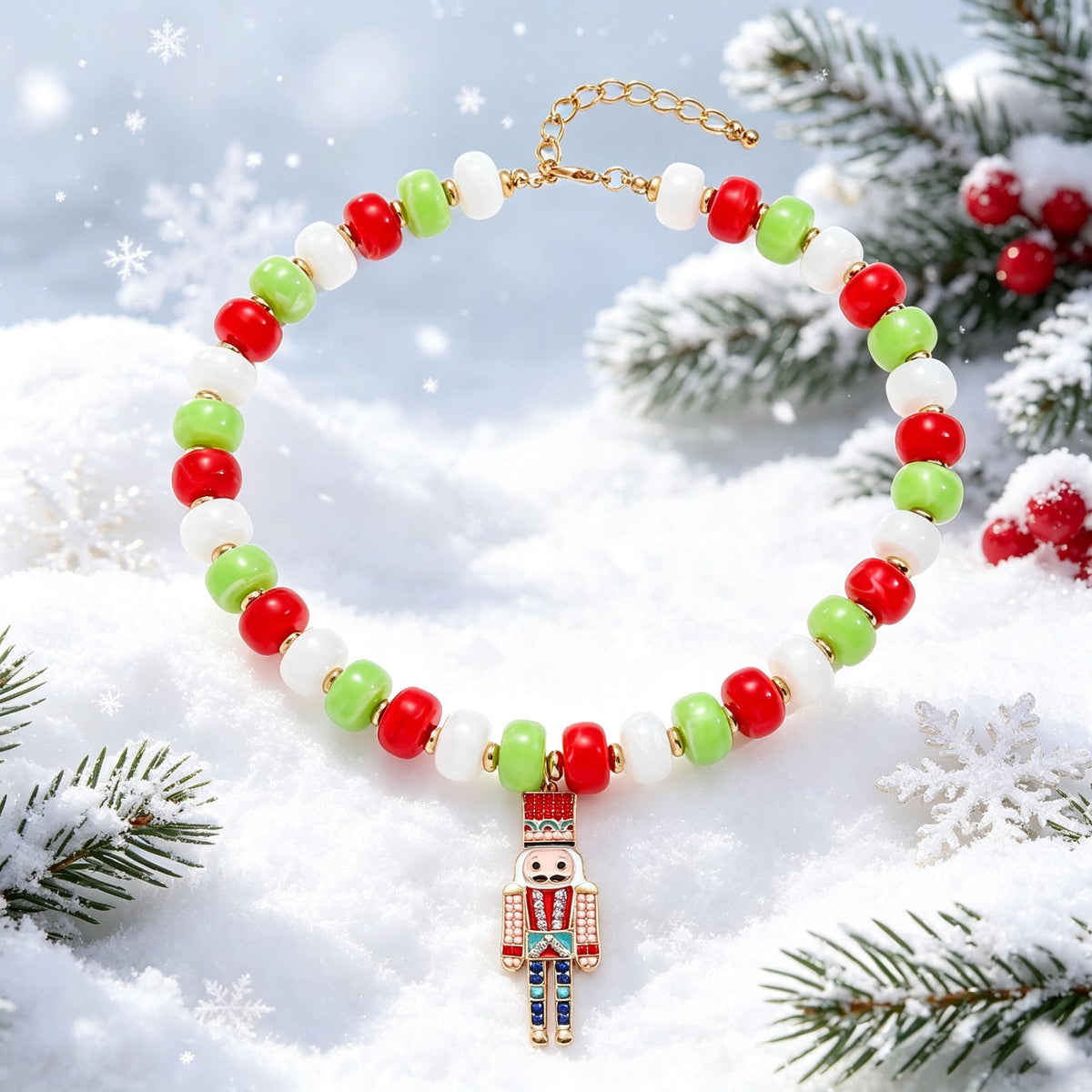 Festive Nutcracker Beaded Necklace