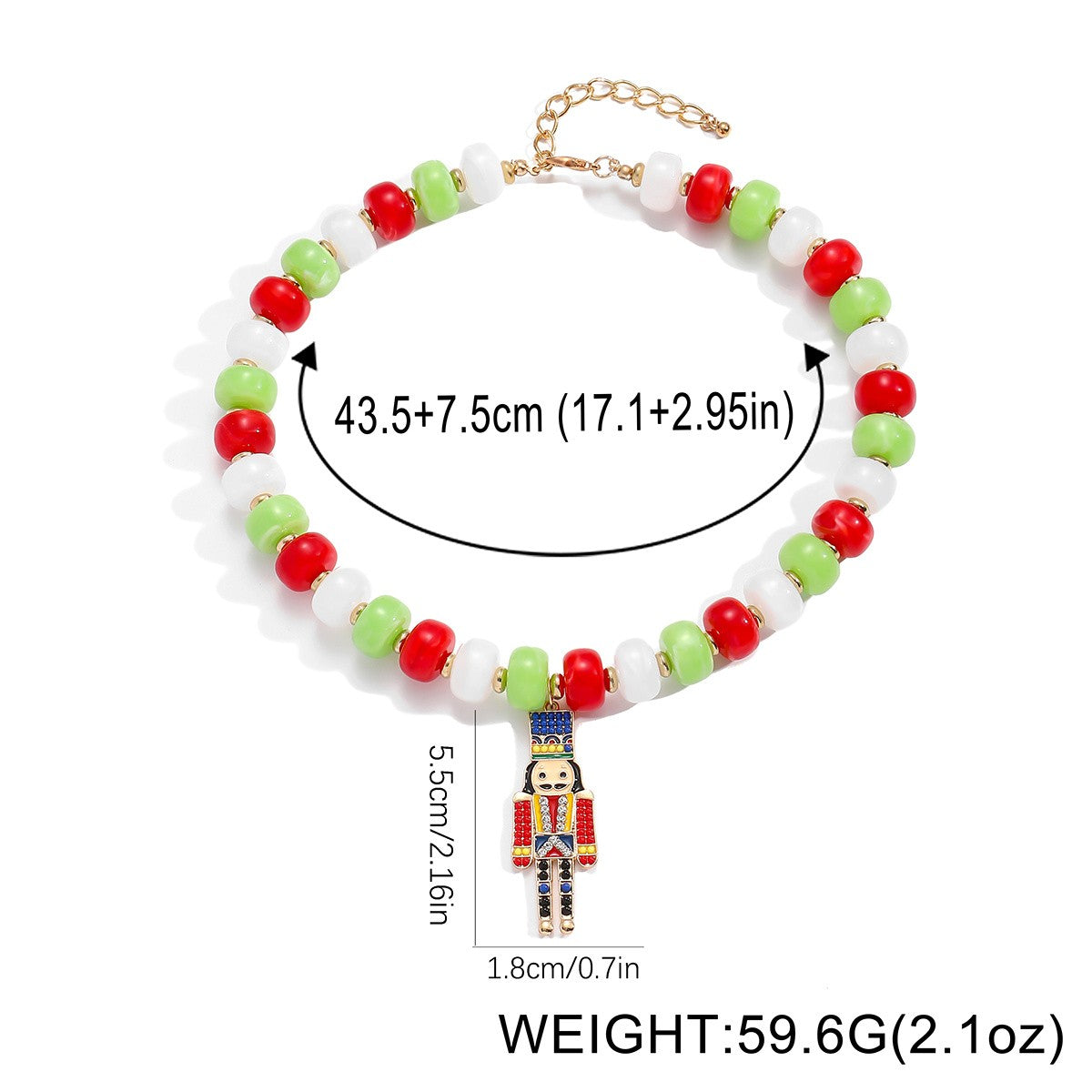 Festive Nutcracker Beaded Necklace